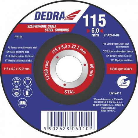 Schleifscheibe dedra f1321 115 mm Dicke 6 mm