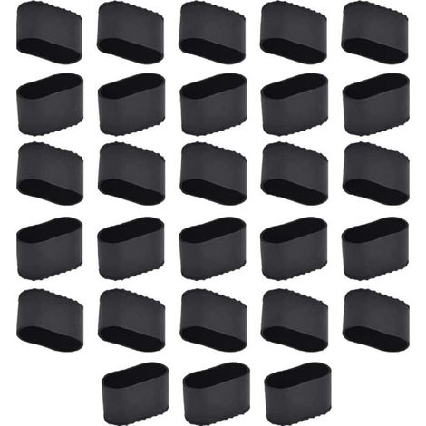Bouchon Pied De Chaise 28 PièCes Embout De Chaise Rectangulaire Embout De Chaise Oval Protection Protege Pied De Chaise Table Patin Silicone Chaise Caoutchouc Couvre (1/4)