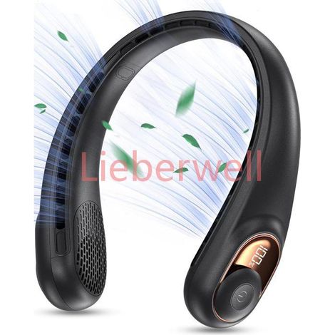 Ventilateur de cou portable sans pales , Super silencieux , 3 vitesses , 4000 mAh , Volume d'air de refroidissement amélioré (1/5)