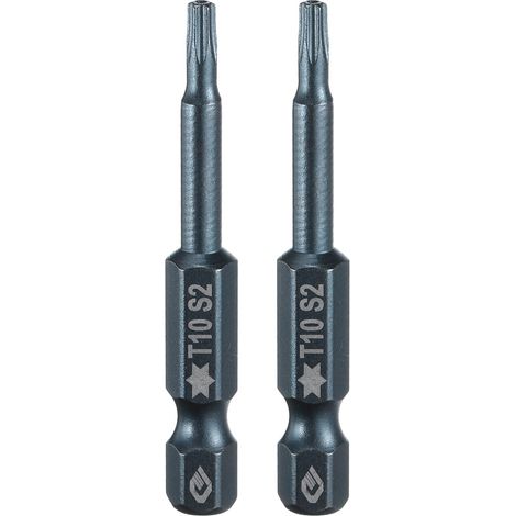 2 Pièce Embout de Tournevis Torx Magnétique, T10 1/4" Hex Tige Longueur 50mm Embout de Vissage Long Hexagonal en Acier S2 avec Trou pour Retirer les Vis de Fixation Outils (1/5)