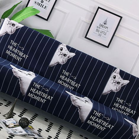 Housse extensible sans accoudoirs pour canapé-lit pliant, housse de protection imprimée douce pour canapé et plantes d'intérieur (1/4)