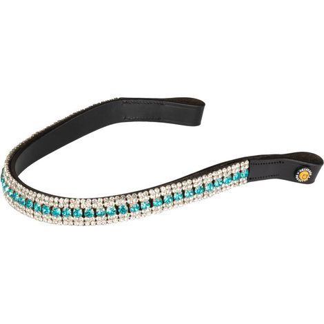 FULL, Blu: Frontalino in cuoio con cristalli e strass Blue Crystal (1/4)