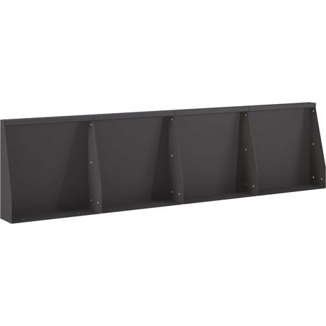 vidaXL Muro de Contención 4 uds. 40 x 12 x 50 cm Acero Negro (1/2)