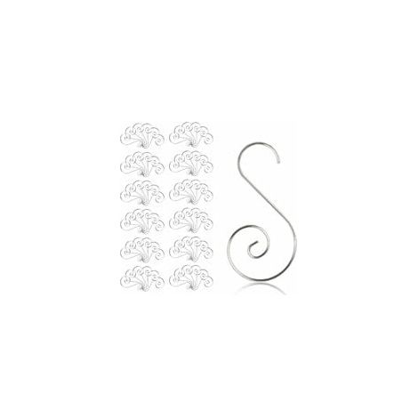 100 piezas de ganchos de bola de Navidad en forma de S, ganchos de Navidad para colgar árboles de Navidad, decoración navideña (1/5)