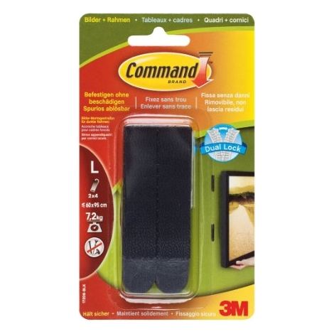 COMMAND 17206BLK LOT DE 8 BANDES ADHÉSIVES POUR CADRES MODÈLE L CHARGE MAX 7,2 KG