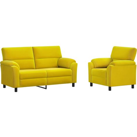Set di divani 2 pcs Giallo Velluto vidaXL (1/5)
