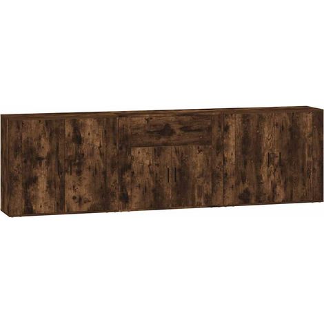 Maison Exclusive - Credenze 3 pz Rovere Fumo in Legno Multistrato