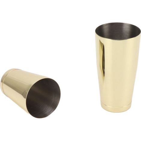 Cocktailshaker aus Edelstahl 304, 2-teilig, für Barkeeper, mit vergoldetem Weinglas und integriertem Sockel. (1/5)