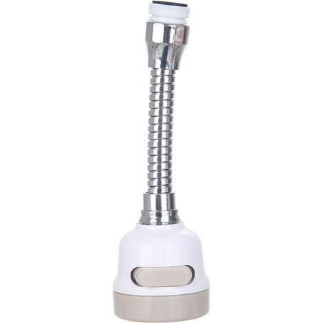 Tête De Robinet De Cuisine Mobile 360 Degrés, Economie D'Eau Embout De Filtre,3 Modes Réglable Douche Tête Filtre Pulvérisateur Pour Cuisine Salle De Bain (Long blanc) (1/5)