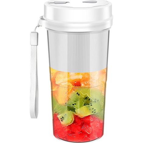 Tasse à jus électrique multifonctionnelle, tasse portable, extracteur de jus rechargeable, mini machine à jus frais, transformation des fruits, blanc (1/5)