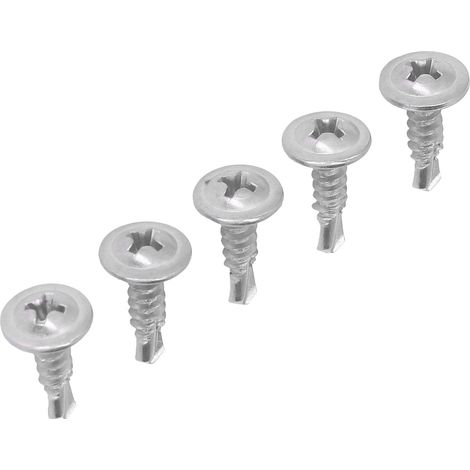 Kit de 100 vis autotaraudeuses à tête cruciforme et rondelle en acier inoxydable, 4,2 x 16 mm / 0,17 x 0,63 po (1/5)