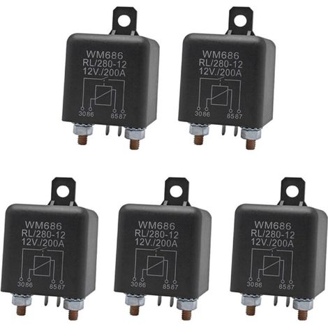 Adatto per 5 relè di isolamento batteria, 12V, relè di avviamento automobilistico WM686 a 4 pin, interruttore on/off, relè normalmente aperto RL/280 200A