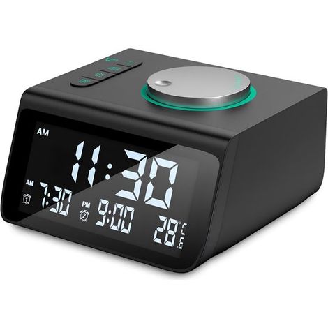 Radio‑réveil numérique – Double alarme – Dimmable – Noir – Pour enfants et adultes (1/5)