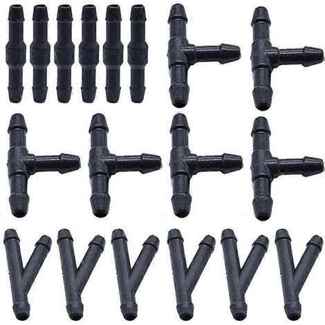 18pcs Car Wiper Spray Pipe Joint T Y I Type Windshield Washer Pipe Nozzle Wiper Cleaning Water Hose Tube Joint Car Accessories (1/5)
