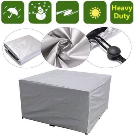Waterproof rectangular table cover, grey, size 180x120x74cm.