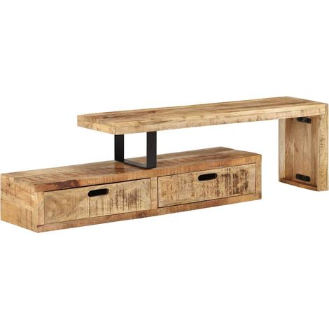 TV-Ständer (118–200) x 30 x 40 cm Massivholz Mango