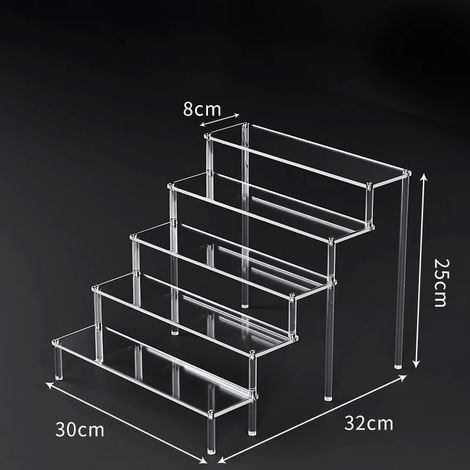 (D5208-3008-5T) Présentoirs en acrylique transparents pour figurines en argile, présentoir à desserts, présentoir à parfums, vitrine W-10 (1/5)