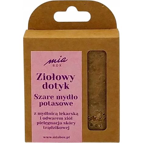Toque Herbal: Jab贸n Gris Pot谩sico con Saponaria para Pieles con Acn茅. Jab贸n Natural con Hierbas - Pot谩sico, Sin SLS, Pastilla Ecol贸gica.