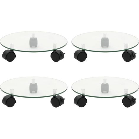 Pflanzenroller 4 Stk. 28 cm Hartglas Rund