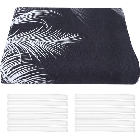 Housse de Canapé 4 Places Polyester Élastique avec Sangles de Fixation Motif Feuilles de Bananier Doux et Confortable (1/5)