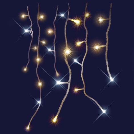 Guirlande lumineuse d'extérieur stalactite 8m – 130 LED blanc chaud et 30 LED flash blanc pur – Connectable 3 fois – IP44 – Millumine (1/5)