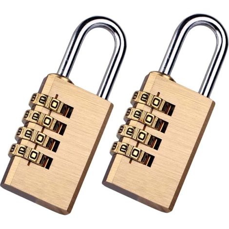 2 Pezzi Lucchetti a Combinazione 4 Cifre Altezza Anello 20mm per Valigia Zaino Armadietto (1/3)