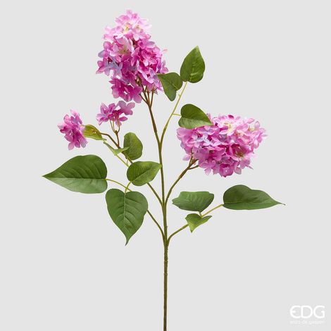 EDG Enzo De Gasperi Lillà Ramo con Foglie H 78 Cm Pianta Artificiale Colore Magenta