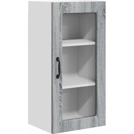 Maison Exclusive - Mobile in vetro da parete LUCCA Grigio Sonoma 40 x 31 x 80 cm