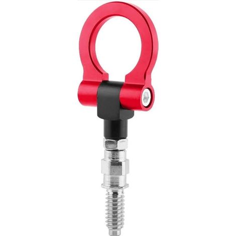 Crochet de Remorquage de Voiture, Keesno Kit de Remorque de Remorquage Automatique Universelle Anneau de Remorquage Crochet d'Attelage en Alliage d'Aluminium(Red) MOONSTARS (1/3)