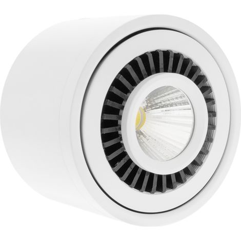 BeMatik - Faretto a LED di superficie Lampada COB 20W 220VAC 6000K bianco 110mm