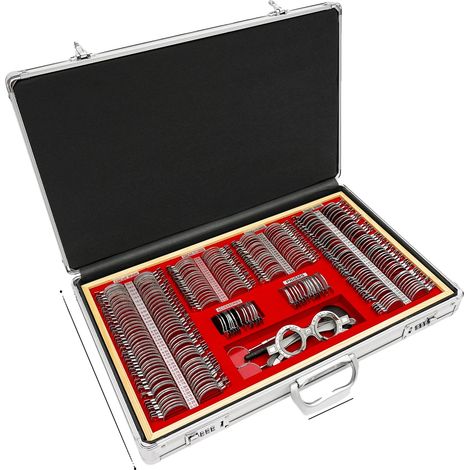 Set de lentilles d'optométrie, 266 pièces, cadres en métal durables, ROUGE (1/2)