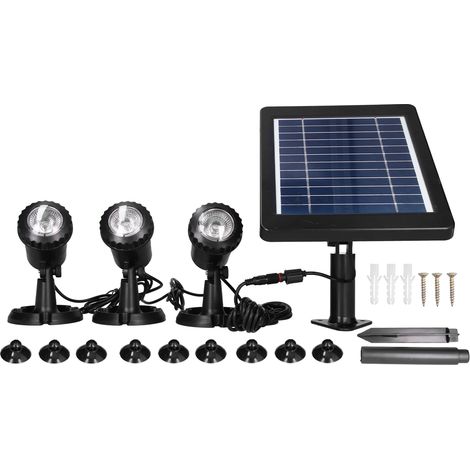 Projecteur Solaire ABS Réglable Étanche IP68 pour Jardin et Décoration Extérieure (1/5)