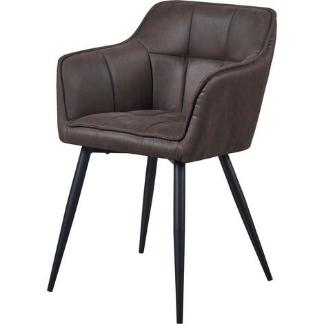 Set di 2 sedie da pranzo/soggiorno/cucina dal design moderno 81 x 57 x 53 cm marrone scuro/nero 030009607