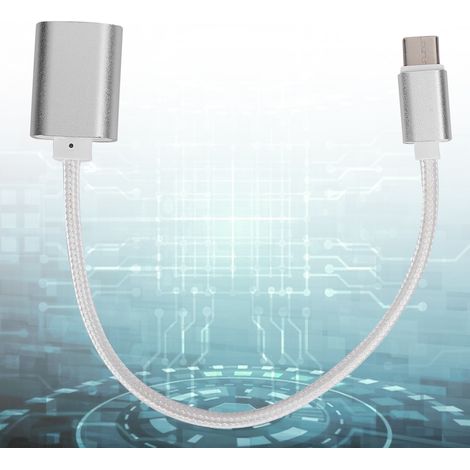 Câble OTG USB-C Double avec Ports pour Carte Mémoire et USB, Adaptateur Polyvalent Argenté