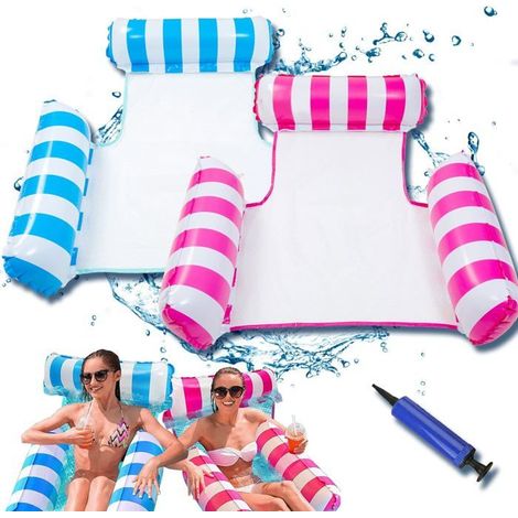 Hamac flottant pour piscine, bouée gonflable 2x4 en 1, hamac flottant gonflable, hamac de plage portable, idéal pour la plage et les fêtes. (1/4)