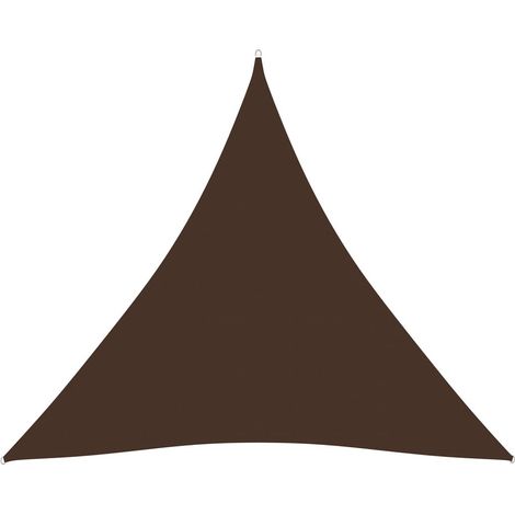 Voile de parasol Tissu Oxford triangulaire 3x3x3 m Marron (1/5)