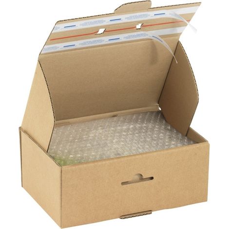 KKE – Boîte d'expédition aller/retour 200 x 100 x 100 mm – Carton simple cannelure – 40 boîtes pour envoi sécurisé – Bande de déchirement intégrée