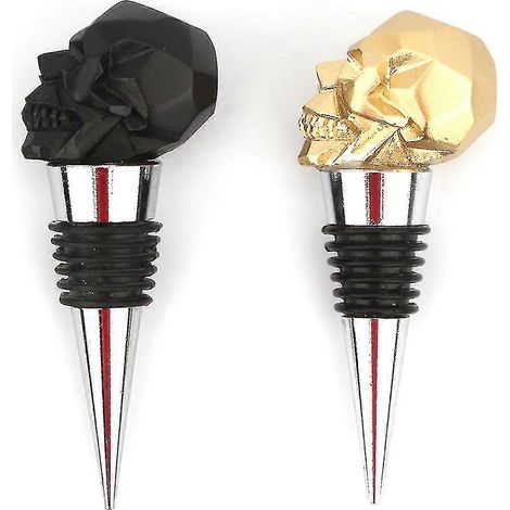 Bouchon de bouteille de champagne ou de vin rouge en forme de crâne d'Halloween, outil de scellage à l'envers