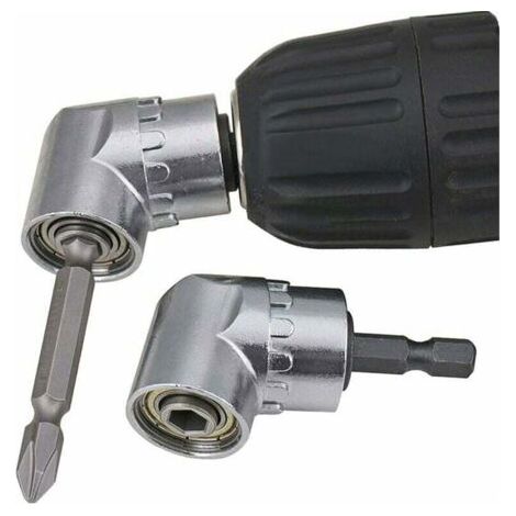 Tournevis Porte-Adaptateur 105 Degrés Perceuses à Angle Droit Pilote et Tournevis Adaptateur Renvoi d'angle pour Visseuse Hexagonal 1/4 '' Accessoires pour Tournevis, 6,35MM