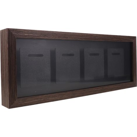 Coffret de Présentation Facile à Fixer Mur en Bois Massif pour Médailles 4 Emplacements, Vitrine Multifonctionnelle pour Collection de Médailles Sportives (1/5)