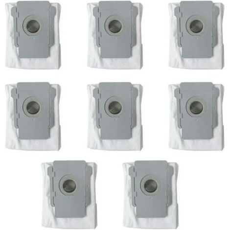 Lot de 8 Sacs jetables Sacs À Poussière de Rechange pour Aspirateur iRobot Roomba i7 i7+ / i7 Plus E5 E6 E7 S9 S9 Robot Base Autonettoyante, Kit d'accessoires de Sacs d'élimination de la Sale (1/5)