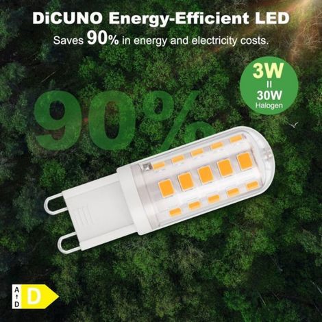 Ampoule LED G9 - - 3W - Équivalent 30W - Blanc chaud 2700K - 410lm - Non-dimmable - Culot G9 - 6 pièces (1/4)