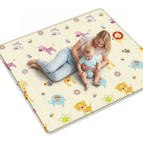 Tapis de Jeux Bebe Pliable Impermeable à 2 Faces - 200x180x1cm - Tapis d'eveil - Qualité Infantile non Toxique, Antidérapante (1/5)