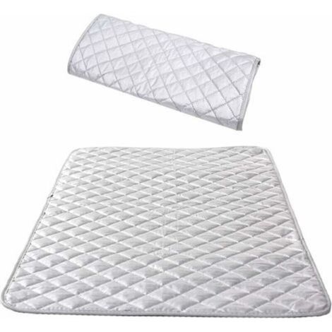 Nappe de Repassage Isolante Couverture de Repassage à la Vapeur Coton Tapis De Repassage sur Table Portable pour Lave-Linge Sèche-Linge Voyager la Maison Argent 48 85 cm（1 pcs）