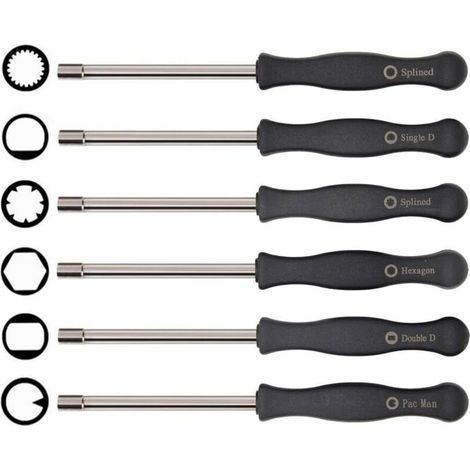 Jeu de tournevis pour carburateur, outil de réglage 6 pièces adaptable sur Husqvarna 125 135 136 137 141 141 235 235e 236 236e 240 240e 435 435e 440e de McCulloch Partner tronçonneuses Poulan (1/4)