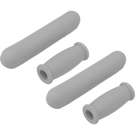 Ensemble de quatre béquilles axillaires, coussinets antidérapants, accessoires pour béquilles, béquilles axillaires à une main résistantes, grises. (1/5)
