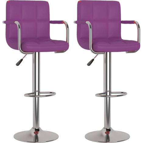 Maison Exclusive - Tabourets de bar lot de 2 violet similicuir