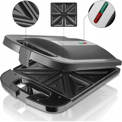 Tostapane elettrico grande per 4 sandwich, 1400W XXL