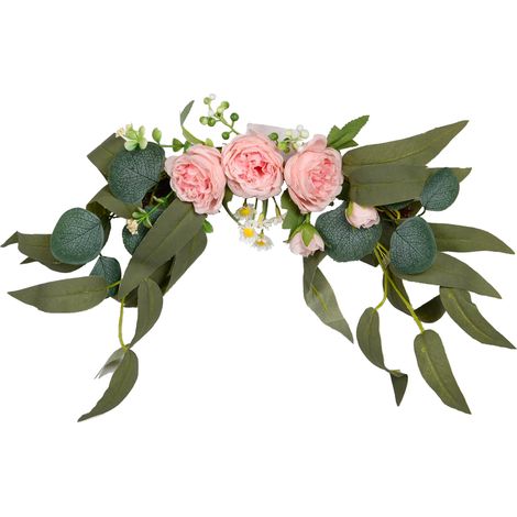 (Petite pivoine rose) Décoration de porte en pivoine artificielle pour le salon, les photos de mariage (images à confirmer) (1/2)