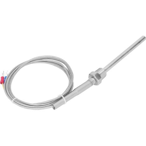 Sonde thermocouple K-Type inox 0‑400℃, raccord 3/8 NPT, longueur 100 mm, câble de 2 mètres (1/5)